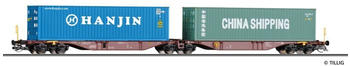 Tillig Containertragwagen Sggmrss mit zwei 40‘-Containern, SNCB, Ep. V (18072)