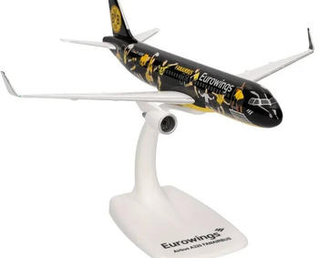 Herpa Eurowings Airbus A320 BVB Fanairbus Modell mit Standfuß (613927)