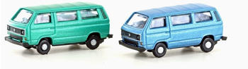 Lemke N Volkswagen T3 2er Set Bus grün+blau (Metallic Serie) (LC4347)
