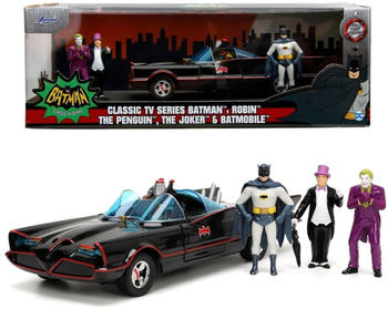 Jada Hollywood Rides Batman 1966 Class. Batmobile Deluxe mit 3 Figuren 1:24 (253215011)