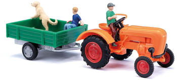 Busch Allgaier A 111 L mit Einachsanhänger und Figuren 1:87 (50052)