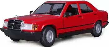 BBurago Mercedes 190E 1987 rot Modellauto 1:24