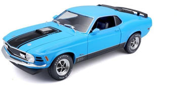 Maisto Ford Mustang Mach 1 (1970): Modellauto im Maßstab 1:18, Türen, Kofferraum und Motorhaube beweglich, blau (531453B)