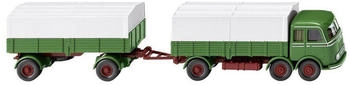 Wiking Mercedes LP 333 Forwarder 6x4 mit Anhänger 1 Achse grün