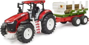 Bruder Roadmax Traktor mit Rückeanhänger und Baumstämmen (03453)