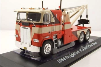 Greenlight Collectibles 86631 Freightliner FLA 9664 Tow Truck 1984 orange weiß 1:43