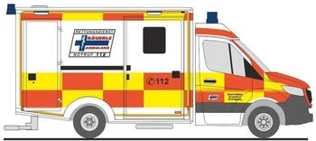 Rietze WAS RTW´18 Rettungsdienst Bäuerle Ambulanz Augsburg, 1:87 (76146)