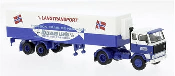 Brekina 1:87 Volvo F 89 Koffer-SZ Langtransport - Hallvard Leröy, 1972 (85684)