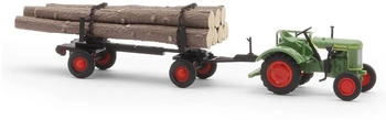 Busch Fendt F15 Dieselross mit Holzanhänger 1:87 (54152)