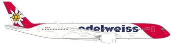 Herpa Modellflugzeug Edelweiss Air Airbus A350-900 - HB-IHF Piz Bernina Miniatur im Maßstab 1:200, Sammlerstück, Modell ohne Standfuß, Kunststoff
