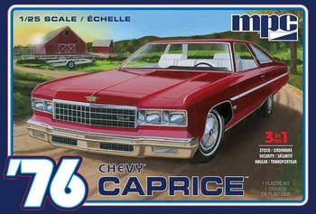 Round2 1/25 1976er Chevy Caprice Plastikmodellbausatz eines US-Amerikanischen PKW`s, baubar in DREI verschiedenen Versionen.
