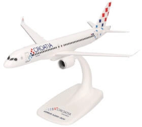 Herpa Snap-Fit Modellflugzeug Croatia Airlines Airbus A220-300 9A-CAE Zagreb 1:200 Modell mit Standfuß Kunststoff