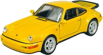 WELLY Welly Porsche 911 964 Turbo Coupe Gelb 1988-1994 1/34-1/39 Metal Modell Auto Die Cast im Kasten