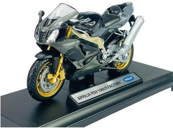 WELLY Welly Aprilia RSV 1000 R Factory Schwarz Mit Sockel 1:18 1:18 Metall Modell Motorrad Die Cast im Kasten