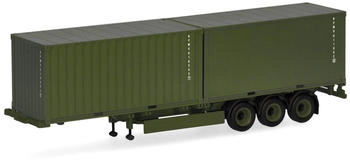 Herpa H0 (1:87) 747240 Containerauflieger 3achs mit 2 x 20ft. Container "Bundeswehr"