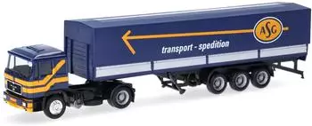 Herpa H0 1:87 319638 MAN F90 Planen-Sattelzug ASG (Schweden)