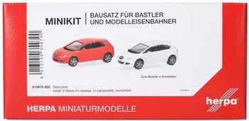 Herpa 013970-002 1:87 MiniKit: Seat Leon naranja/candyweiß (2 Stück)
