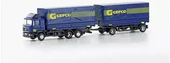 Lemke LC4635 Minis 1:160 MAN F90 3-achs Wechselpritschen-Hängerzug GEFCO