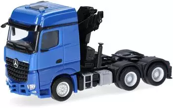 Herpa H0 (1:87) 318747 Mercedes-Benz Arocs 18 Bigspace Zugmaschine 3achs mit Ladekran (6x4) enzianblau