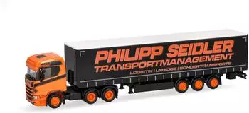 Herpa H0 (1:87) 320139 Scania CR 20 ND Gardinenplanen-Sattelzug "Philipp Seidler"