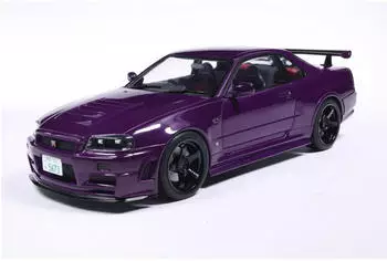 Solido Nissan Skyline (R34) GT-R Z-Tune 1999 1:18 Die-Cast Modellauto Sammlermodell aus Metall mitternachtslila mit Kunststoffsockel Fensterkarton
