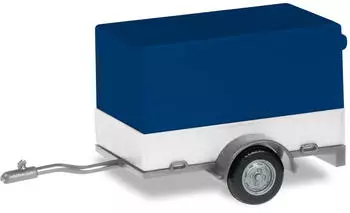 Herpa 051576-006 1:87 Zubeh&ouml;r: PKW Planenanh&auml;nger 1-achs blau/wei&szlig;