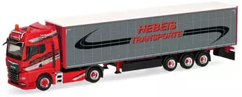 Herpa H0 1:87 320498 MAN TGX GX Gardinenplanen-Sattelzug Hebeis Transporte