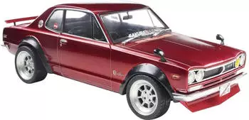 Solido Nissan Skyline (C10) Hakosuka JDM-Klassiker kantige Coup&eacute;form Motorsport-Look Kotfl&uuml;gelverbreiterungen Diecast Modellauto Rot 1:18