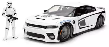 Jada Toys Star Wars Stormtrooper Dodge Charger SRT Hellcat 1:24 Die-Cast Auto mit Figur T&uuml;ren Kofferraum und Motorhaube zum &Ouml;ffnen Freilauf 19 cm Wei&szlig;
