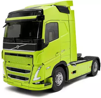 Solido Volvo FH Globetrotter XL 2023 1:24 Die-Cast Truck Modell Sammlermodell aus Metall neon gr&uuml;n mit Kunststoffsockel Fensterkarton