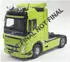 Solido Volvo FH Globetrotter XL 2023 1:24 Die-Cast Truck Modell Sammlermodell aus Metall neon grün mit Kunststoffsockel Fensterkarton