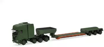Herpa H0 (1:87) 747295 Scania CR 20 HD Tieflade-Sattelzug "D&auml;nische Armee" (DK)