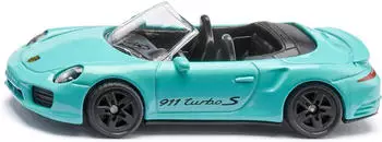Siku 1117 Porsche 911 Turbo S Cabriolet Spielzeugauto mit offenem Verdeck Metall-Karosserie T&uuml;rkis Sportwagen-Modell f&uuml;r Kinder und Sammler