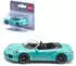 Siku 1117 Porsche 911 Turbo S Cabriolet Spielzeugauto mit offenem Verdeck Metall-Karosserie Türkis Sportwagen-Modell für Kinder und Sammler