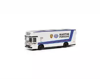 Schuco MB Renntransporter Porsche Martini, weiß, 1:64 (451640023)