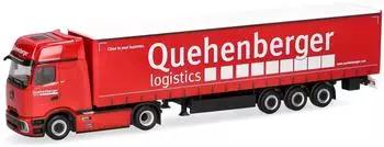 Herpa H0 (1:87) 321334 - Mercedes-Benz Actros L ProCabin Gigaspace Gardinenplanen-Sattelzug Quehenberger