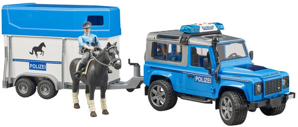 Bruder Land Rover Defender Polizei + berittener Polizist (02588)