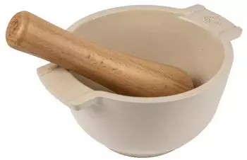 Peugeot Appolia Mörser aus Keramik mit Stößel aus Buchenholz ecru/creme (62040)