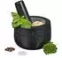 Relaxdays Mörser mit Stößel, Granit, 12cm, schwarz (10029957)