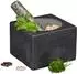 Relaxdays Mörser mit Stößel, eckig, Granit (14,5cm)