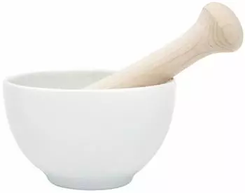 KAI Select Utensilien Mörser mit Holzstößel, Porzellan, Ø 10,2 cm (DH-3020)