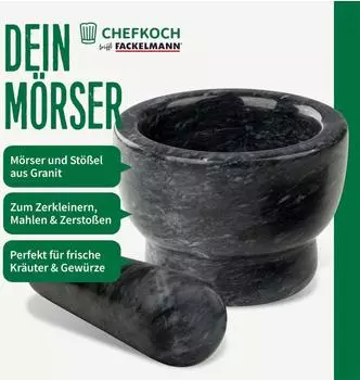 Fackelmann M&ouml;rser mit St&ouml;&szlig;el, Granit (23088)