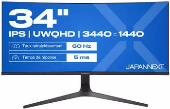 Japannext JN-IPS340UWQHD60C-C65W-HS-W – Japannext JN-IPS340UWQHD60C-C65W-HS-W – UltraWide-Monitor mit vielseitigem Anschlussportfolio
