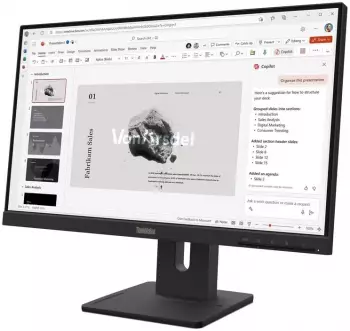 Lenovo ThinkVision E22-40 – Lenovo ThinkVision E22-40 entlastet Nacken und Schultern durch flexible Positionierung