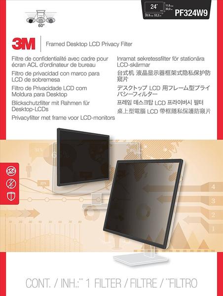 3M PF324W9 Blickschutzfilter Standard für Desktops mit Rahmen 58,4-61,0 cm Weit