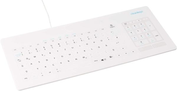 Cleankeys CK5 Tastatur mit Touchpad DE weiß KR26202