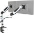 HJH Office Monitorhalterung 2-Arm 15 - 27 Zoll VM-MG2 Alu Weiß/Schwarz mit Gasfeder pro Arm bis 8kg belastbar 802020