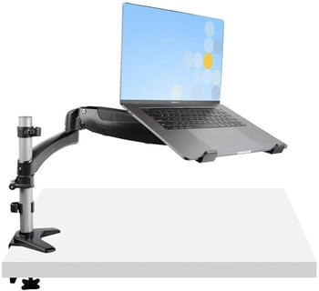 StarTech Supporto per PC portatile o monitor singolo da 34" articolato - Staffa per ripiano per laptop - Braccio porta monitor/notebook ergonomico (ARMUNONB)