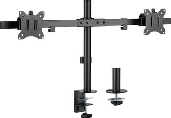 InLine Tischhalterung für 2x LCD-/LED-Display bis 81cm (32") max. 9kg schwarz (Esstisch 32") Monitor Halterung Schwarz