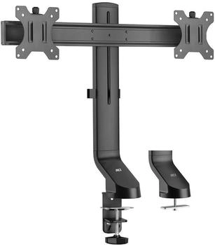 A.C.T. ACT Monitor Halterung 2 Monitore Crossbar bis zu 27" h&ouml;henverstellbar einfache R&auml;ndelschraube VESA 75/100mm Monitor Tischhalterung neigbar 30&deg; schwenkbar 30&deg; drehbar 360&deg; Max. 7KG - AC8322